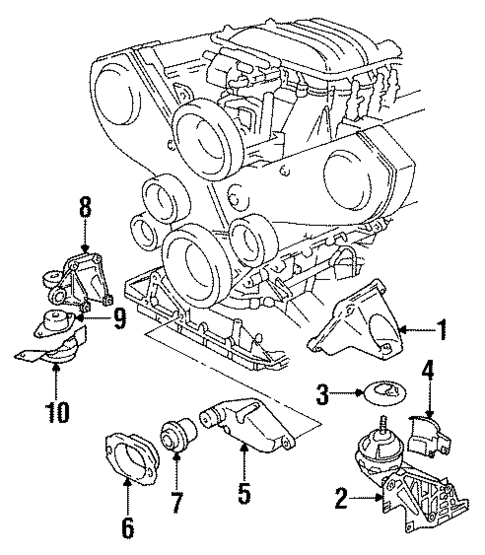 Engine Mounting for 1994 Audi 90 Quattro #0