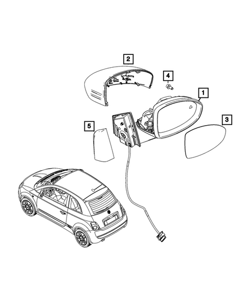 Exterior Mirror for 2026 Fiat 500E #0
