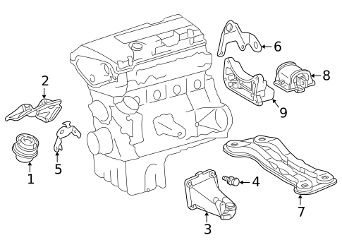 Engine & Trans Mounting for 1998 Mercedes-Benz SLK230 #0