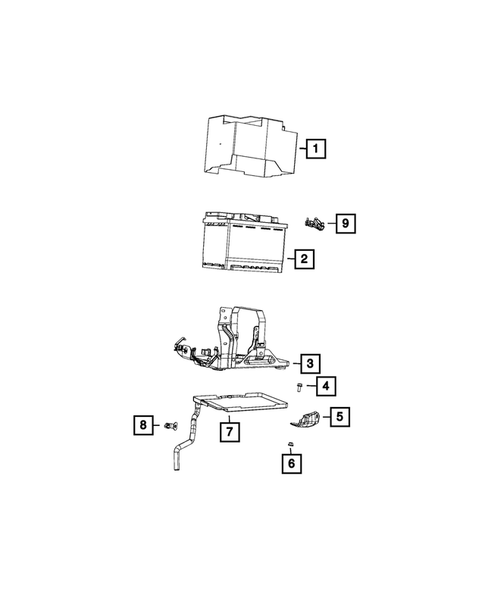 Battery, Battery Tray and Cables for 2017 Jeep Compass #0