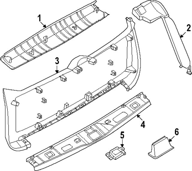 909047JA0A - Body: Upper Gate Trim for INFINITI: QX80 Image