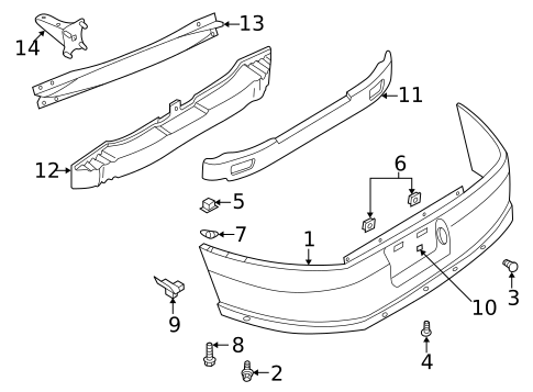 Bumper & Components - Rear for 2001 Nissan Altima #0
