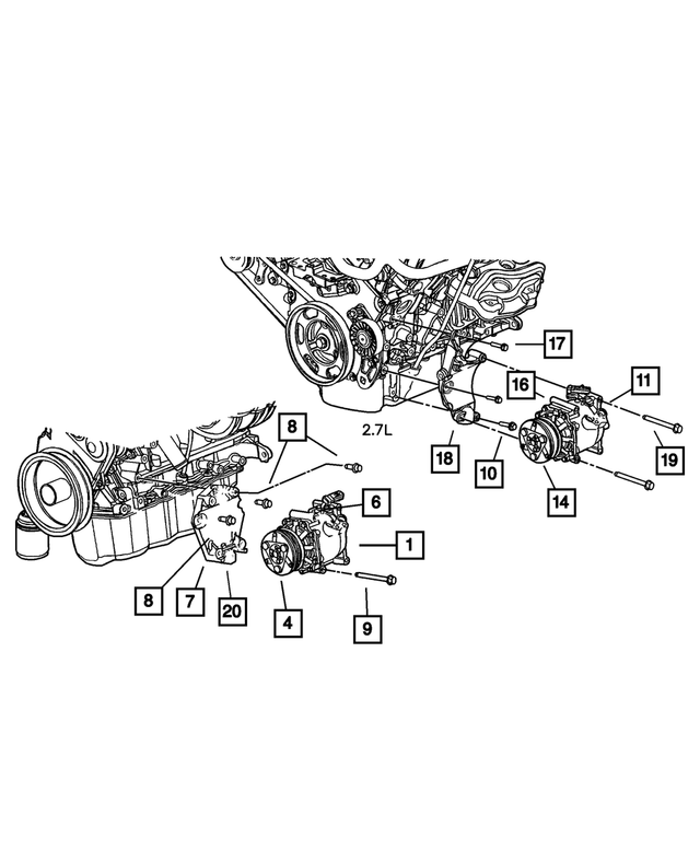 RL596550AC - Air Conditioning &amp; Heater: Air Conditioning Compressor for Mopar Image