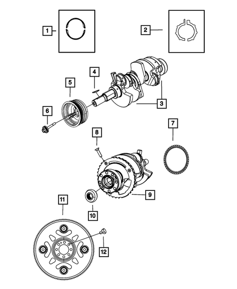 Crankshaft, Piston, Drive Plate, Flywheel, and Damper for 2010 Jeep Liberty #0