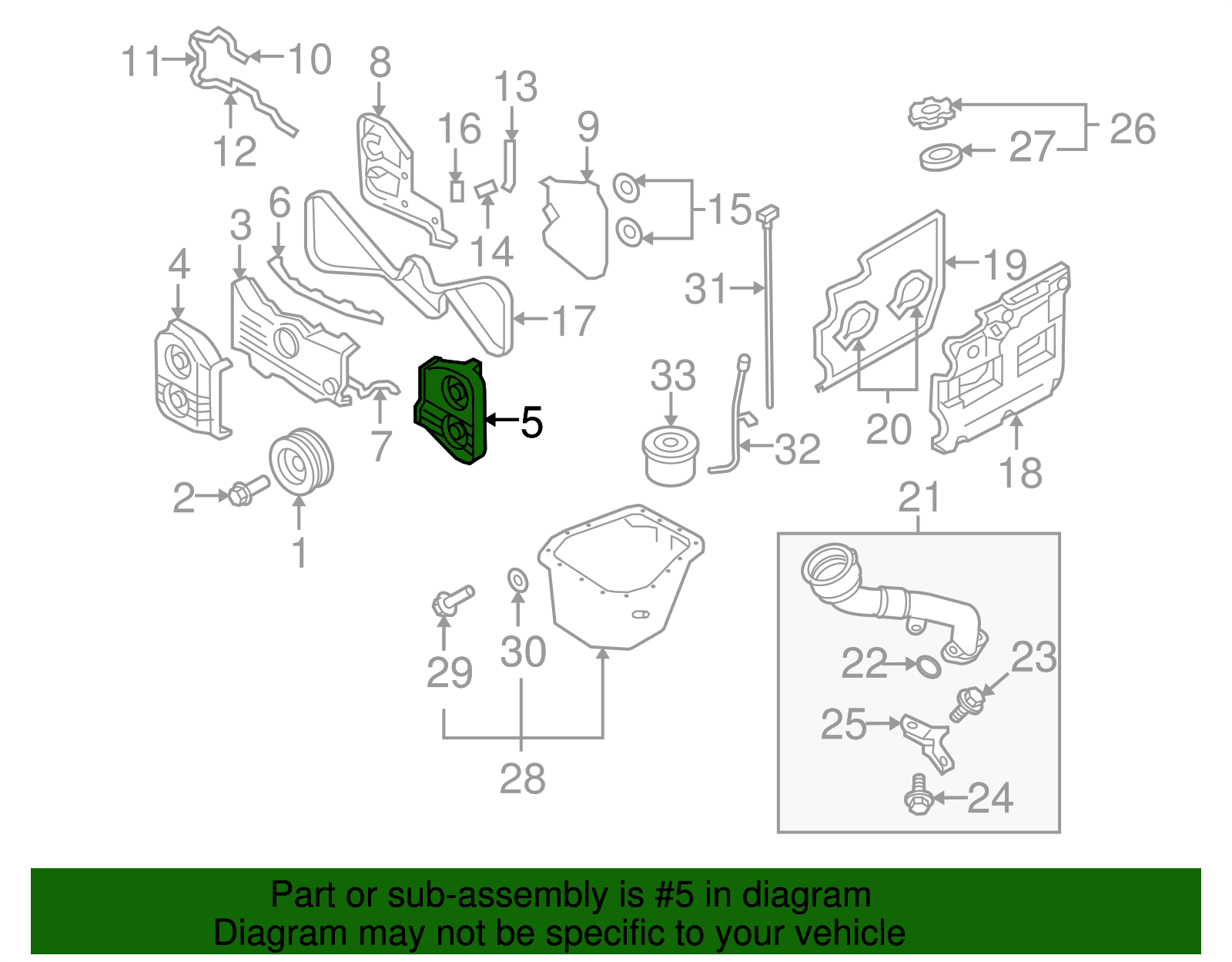 13574AA094 - Engine Timing Cover 2002-2014 Subaru | Subaru