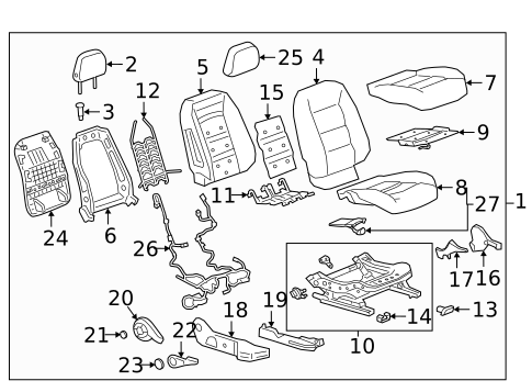 Passenger Seat Components for 2023 GMC Sierra 3500 HD #8