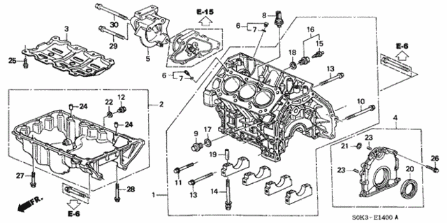Cylinder Block - Oil Pan for 1999 Acura TL #0