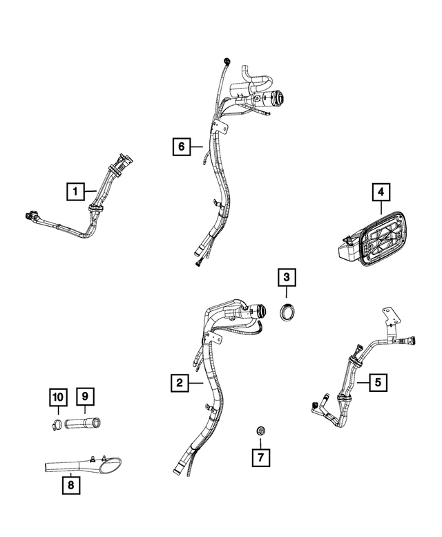 52030371AB - Fuel: Fuel Filler Vent Hose for Mopar Image image