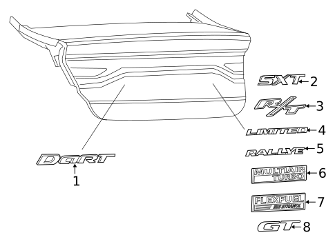 Exterior Trim - Trunk for 2013 Dodge Dart #0