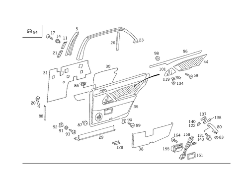 Door Paneling for 1993 Mercedes-Benz 500SEL #3