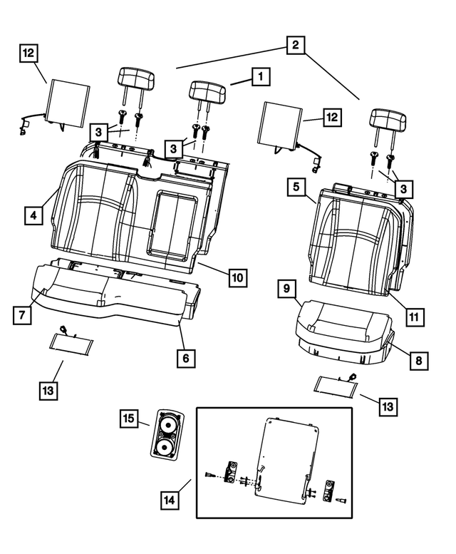 1NQ90DK2AA - Interior Trim: Rear Headrest for Mopar Image