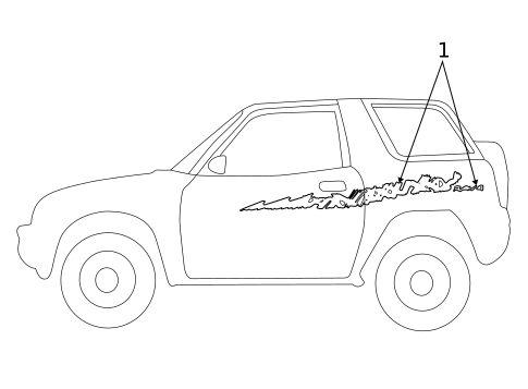 Stripe Tape for 1998 Toyota RAV4 #2