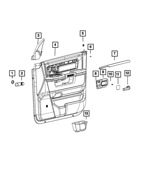 Door Trim Panels-Front and Rear for 2017 Ram 3500 #2