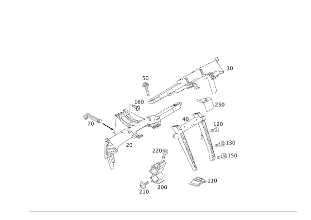 2196800155 - Cowl, Front Panel: Carrier for Mercedes-Benz Image image