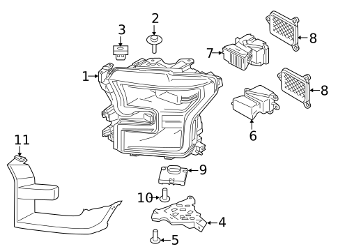 Headlamp Components for 2015 Ford F-150 #1