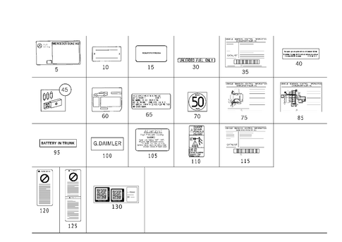 Type Plate, Guide Signs for 1993 Mercedes-Benz 600SL #1