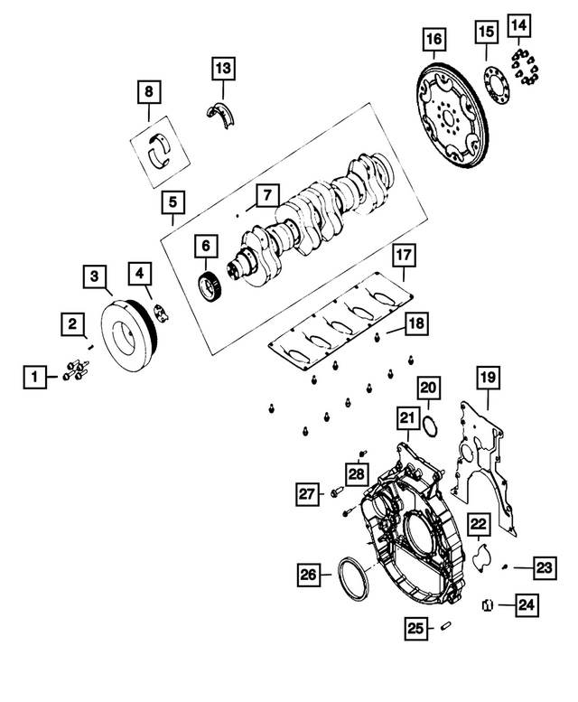 68143869AA - 6.7L Turbo Diesel; Engine: Shim, Damper To Crankshaft for Mopar Image image