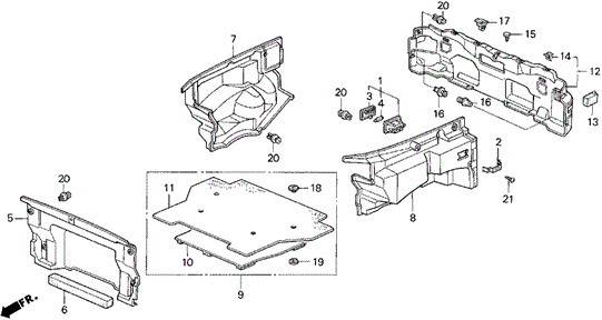 Trunk Lining for 1995 Honda Civic del Sol #0