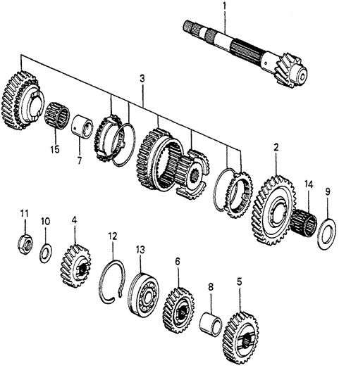 MT Countershaft  - Countershaftgears for 1984 Honda Accord #0