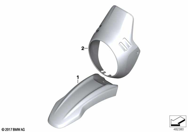 46618564680 - Body Equipment: Front Wheel Fender, Upper - Light-white for BMW-Motorrad Image