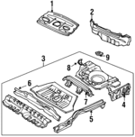 F1CZ5847076A - Body: Spare Tire Bracket for Ford: Escort | Mercury: Tracer Image
