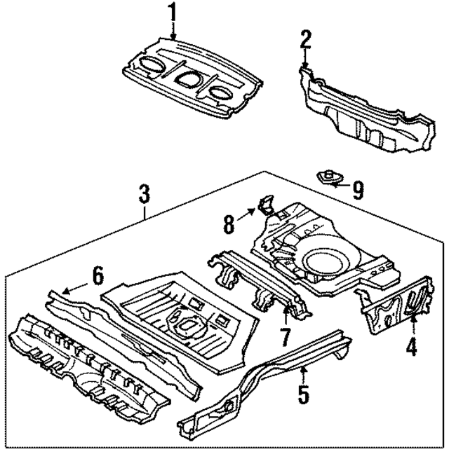 F8CZ5446506AA - Body: Package Tray for Ford: Escort | Mercury: Tracer Image