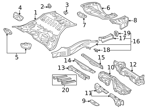 Rear Floor & Rails for 2009 Lexus SC430 #0