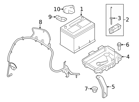 Battery & Related Components for 1998 Ford E-250 Econoline #10