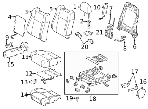 Passenger Seat Components for 2021 Toyota Tundra #0