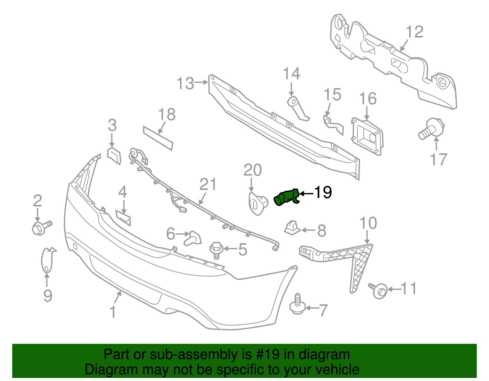 Hyundai - 95700-2M100-NJA - Reverse Sensor - 2010-2012 Hyundai Genesis ...