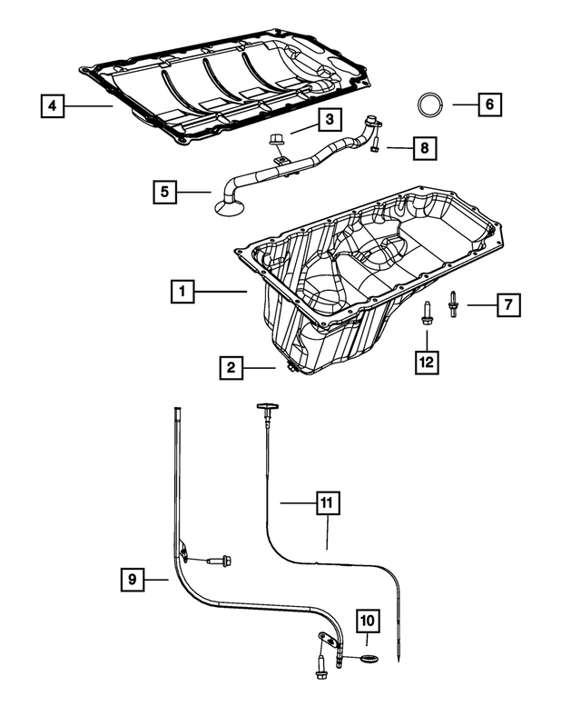 53021322AG - Engine: Engine Oil Indicator Tube for Chrysler: Aspen | Dodge: Durango, Ram 1500, Ram 2500, Ram 3500 | Jeep: Wagoneer | Ram: 1500, 1500 Classic, 2500, 3500 Image