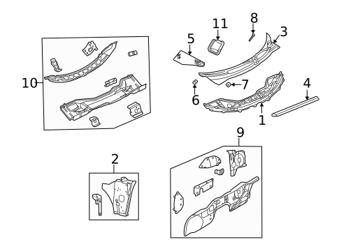 Cowl for 2006 Chrysler Sebring #0