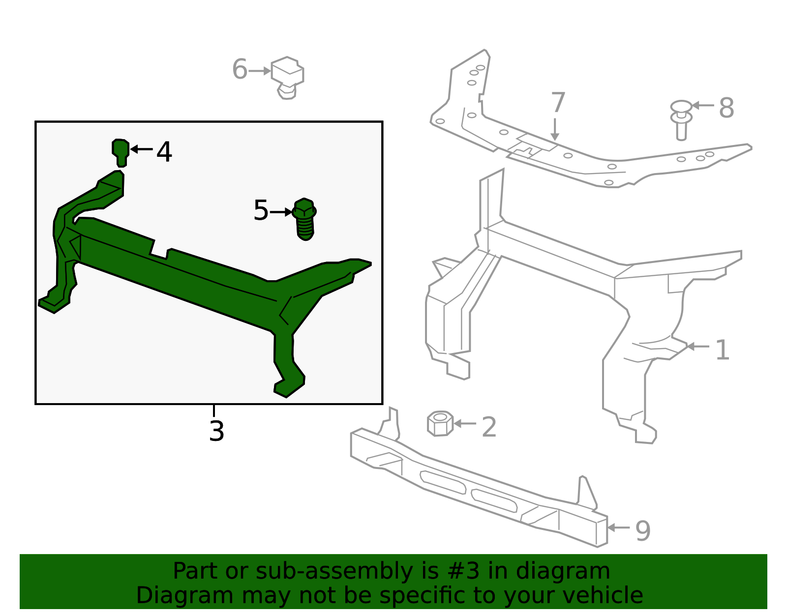 2013-2017 GMC Front Bumper Fascia Upper Support 20986169 | TascaParts.com