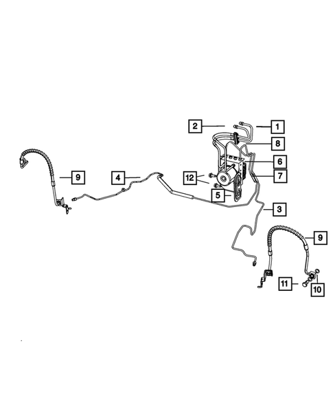 Hydraulic Control Unit, Brake Tubes and Hoses for 2008 Chrysler Pacifica #0