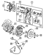 5019744AB - Service Brakes: Disc Brake Caliper, Right for Mopar Image