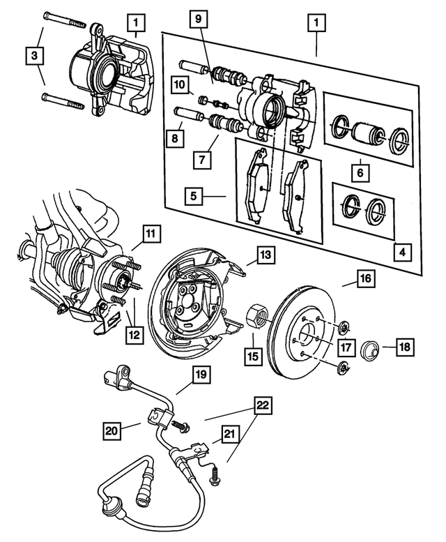 5019743AB - Service Brakes: Disc Brake Caliper, Left for Mopar Image