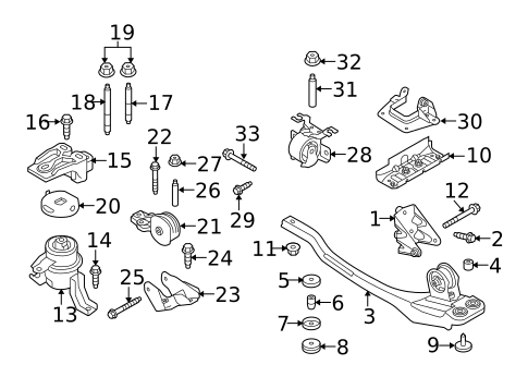 Engine & Trans Mounting for 2010 Mercury Mariner #0