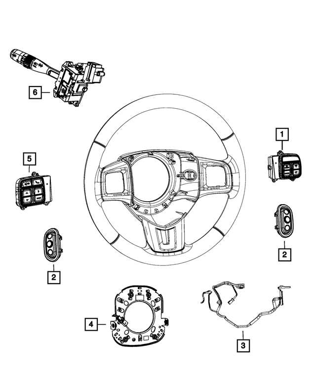 68411360AA - Electrical: Steering Wheel Wiring for Mopar Image