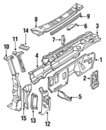 F2TZ1502010A - Body: Cowl Top Panel for Ford: Bronco, F-150, F-250, F-250 HD, F-350, F-Super Duty Image