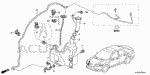 91511TA0A01 - Electrical/Exhaust/Heater/Fuel: CLIP, WASHER TUBE &amp; OPEN WIRE for Acura Image