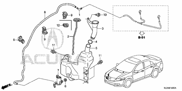 Windshield Washer (KA/KX) for 2013 Acura TSX #0