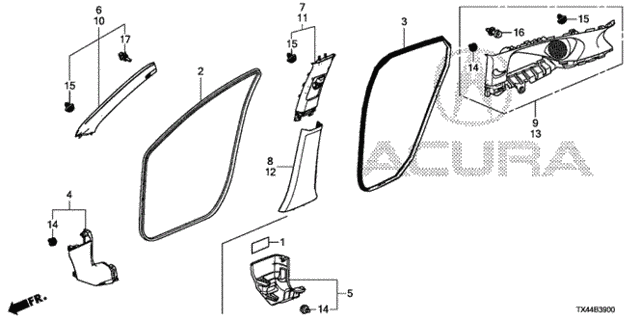 Pillar Garnish for 2016 Acura RDX #0