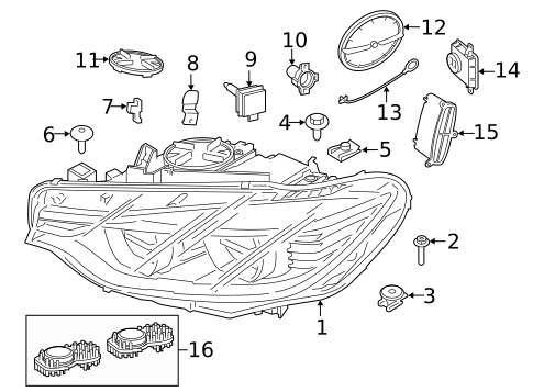 Headlamp Components for 2016 BMW 428i xDrive Gran Coupe #0