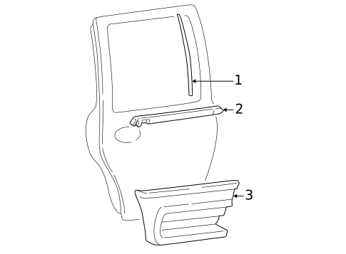 Exterior Trim - Rear Door for 2004 Lincoln Navigator #0