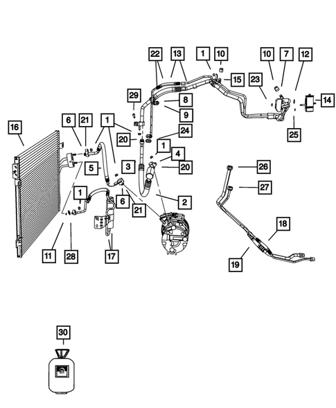 Air Conditioner and Heater Plumbing for 2012 Dodge Journey #0