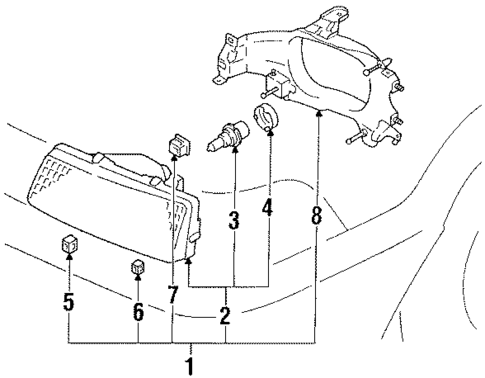 Headlamp Components for 1989 Toyota Corolla #0
