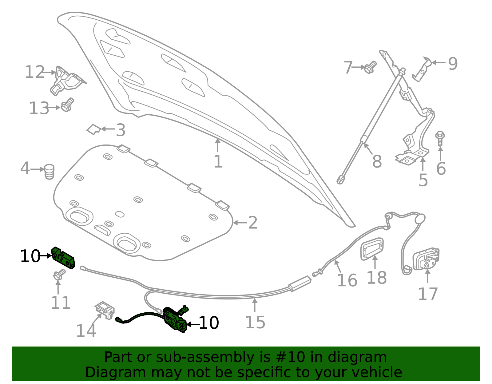 2018-2025 Volvo XC60 Hood Latch 32405275 | TascaParts.com