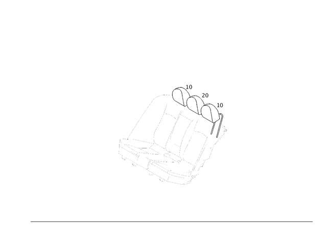 2039705450 - Rear Seat Bench: Head Restraint for Mercedes-Benz: C230, C280, C32 AMG, C350, C55 AMG Image image