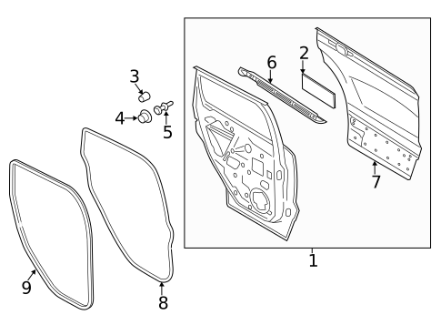 Door & Components for 2016 Ford Escape #0