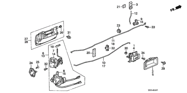 Rear Door Locks (4D) 4DR for 1986 Honda Accord #0